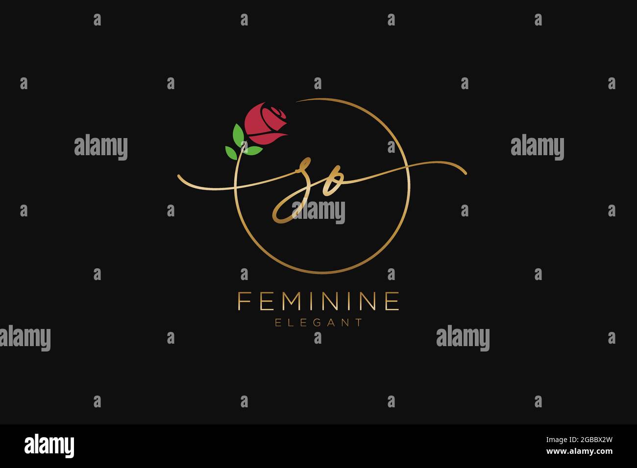 LOGO COSÌ Femminile monogramma di bellezza e design elegante logo, il logo di scrittura a mano di firma iniziale, matrimonio, moda, floreale e botanico con creativo Illustrazione Vettoriale