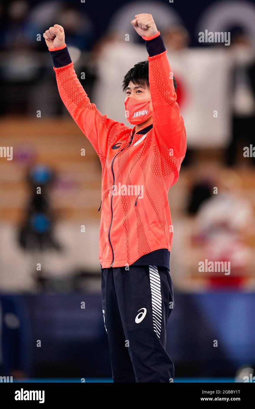Daiki Hashimoto (JPN), 3 AGOSTO 2021 - Ginnastica - artistica : cerimonia di Medaglia orizzontale da Bar per uomini durante i Giochi Olimpici di Tokyo 2020 presso il Centro di Ginnastica Ariake di Tokyo, Giappone. (Foto di Kohei Maruyama/AFLO) Foto Stock