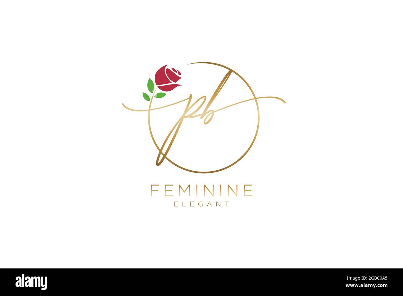 PB monogramma di bellezza del logo femminile e design elegante del logo, logo di scrittura a mano della firma iniziale, matrimonio, moda, floreale e botanico con creativo Illustrazione Vettoriale
