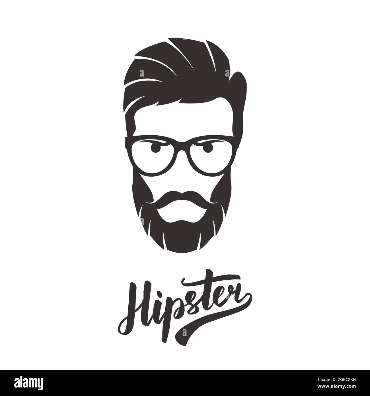 Hipster moda uomo bearded ritratto in occhiali. Illustrazione vettoriale. Illustrazione Vettoriale