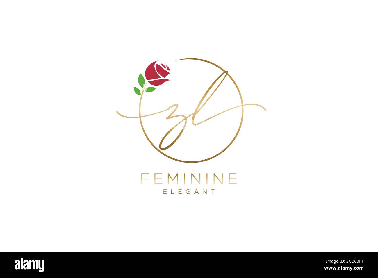 ZL monogramma di bellezza del logo femminile e design elegante del logo, logo di scrittura a mano della firma iniziale, matrimonio, moda, floreale e botanico con creativo Illustrazione Vettoriale
