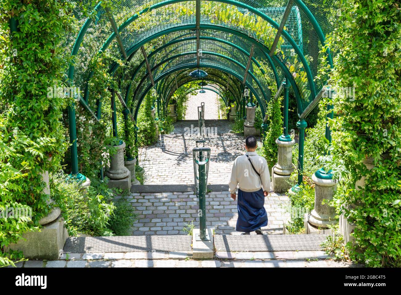 Scala nel parco Belleville. Parigi Foto Stock