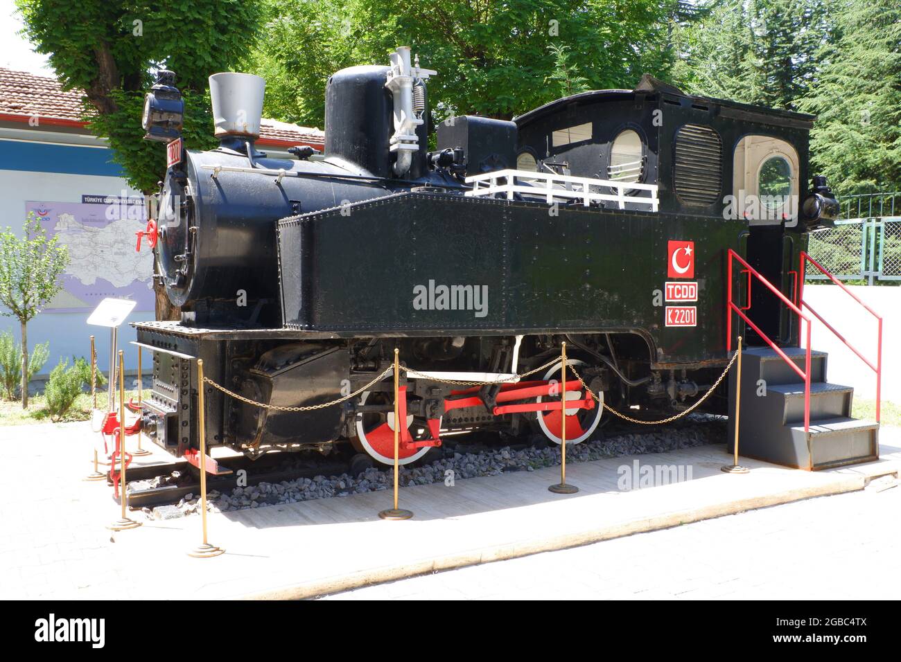 Storico treno K2201 nel Museo ferroviario Eskisehir Turchia Foto Stock