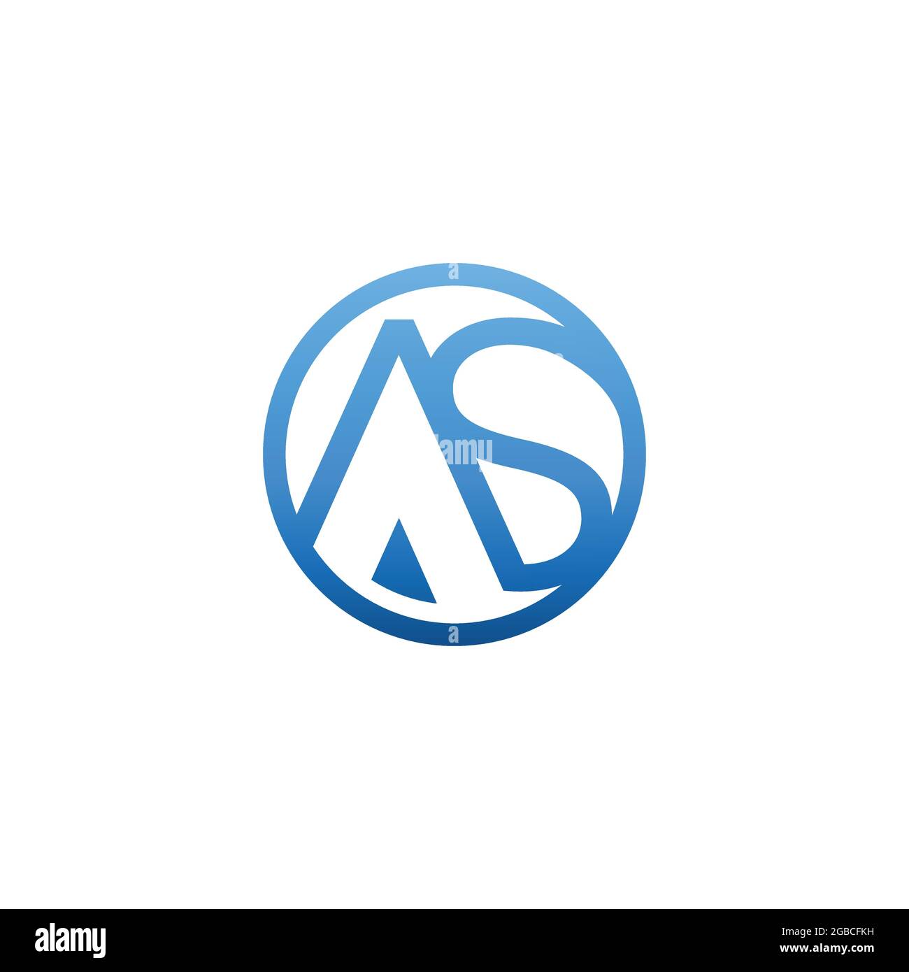 Lettera iniziale astratta COME vettore di disegno del logo. Forma circolare lettera A e S logo disegno astratto stile immagine vettoriale Illustrazione Vettoriale