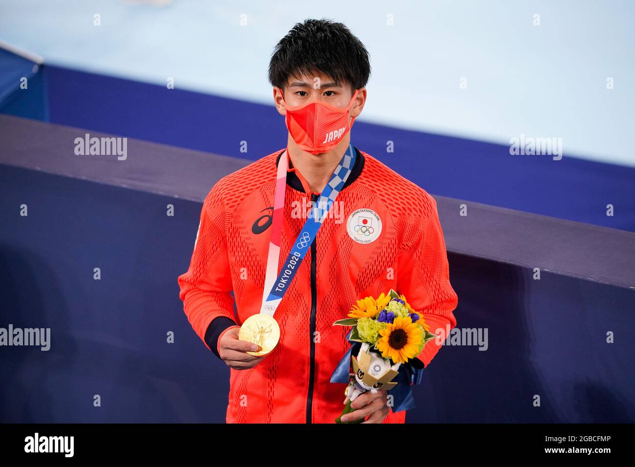 Tokyo, Giappone. 3 agosto 2021. Daiki Hashimoto (JPN) Ginnastica - artistica : cerimonia di Medaglia orizzontale da Bar per uomini durante i Giochi Olimpici di Tokyo 2020 al Centro di Ginnastica Ariake di Tokyo, Giappone . Credit: Kohei Maruyama/AFLO/Alamy Live News Foto Stock