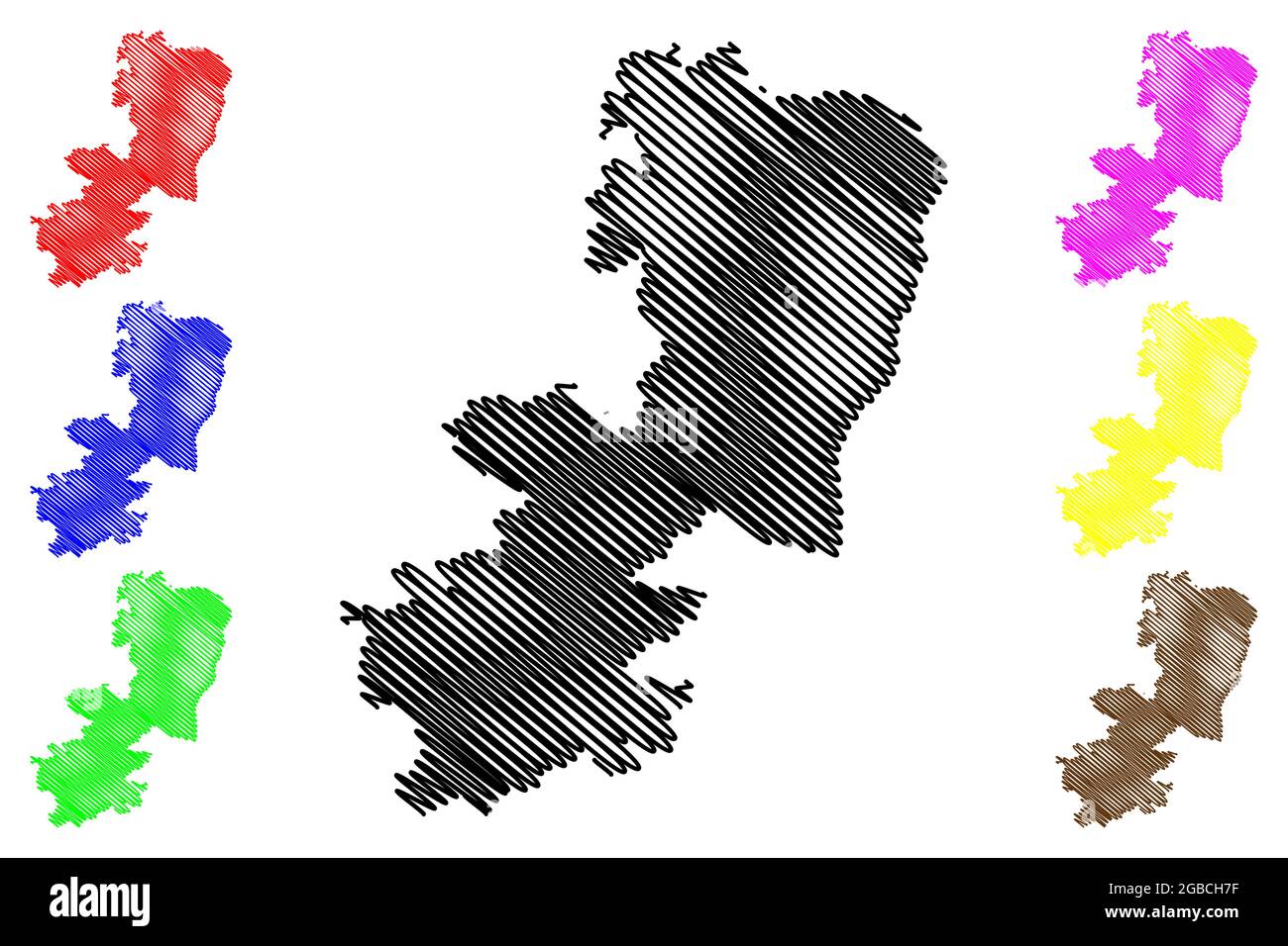 Provincia di Catania (Italia, Repubblica Italiana, Regione Sicilia) mappa illustrazione vettoriale, schizzo della mappa Provincia di Catania Illustrazione Vettoriale