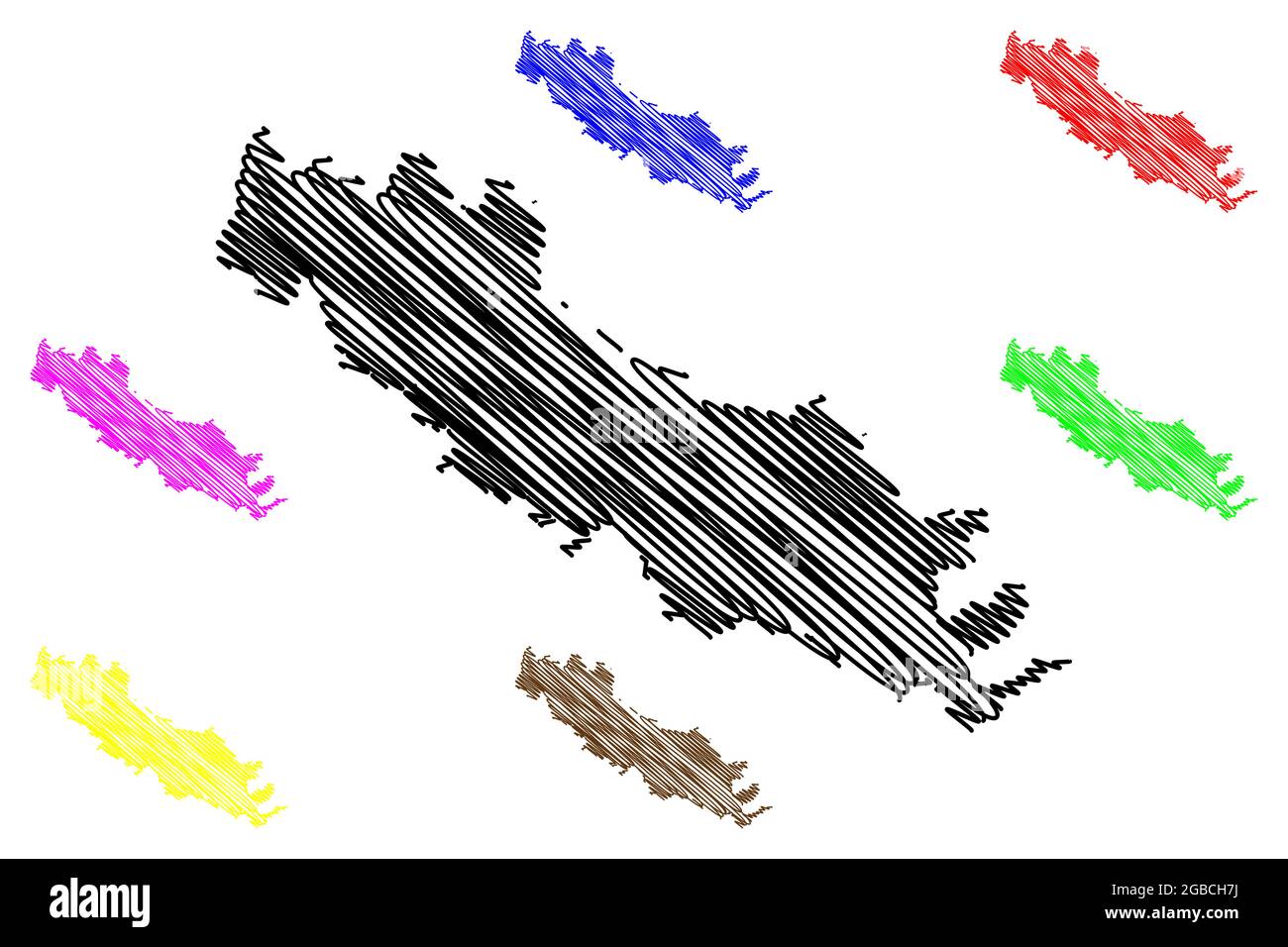 Provincia di Cremona (Italia, Repubblica Italiana, Regione Lombardia) mappa illustrazione