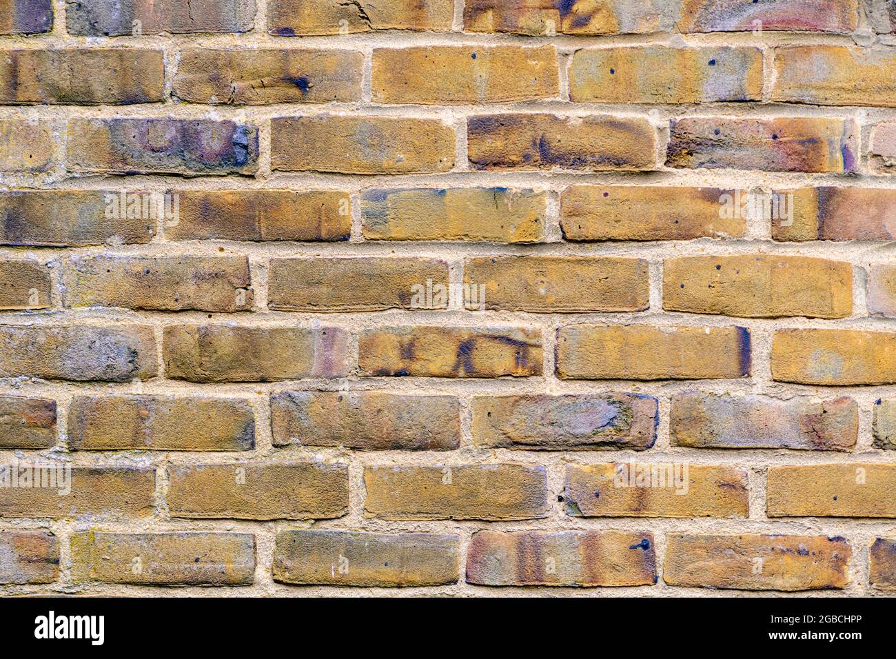 Primo piano vista di giallo muro di mattoni modello / sfondo in barella cousse kent uk Foto Stock