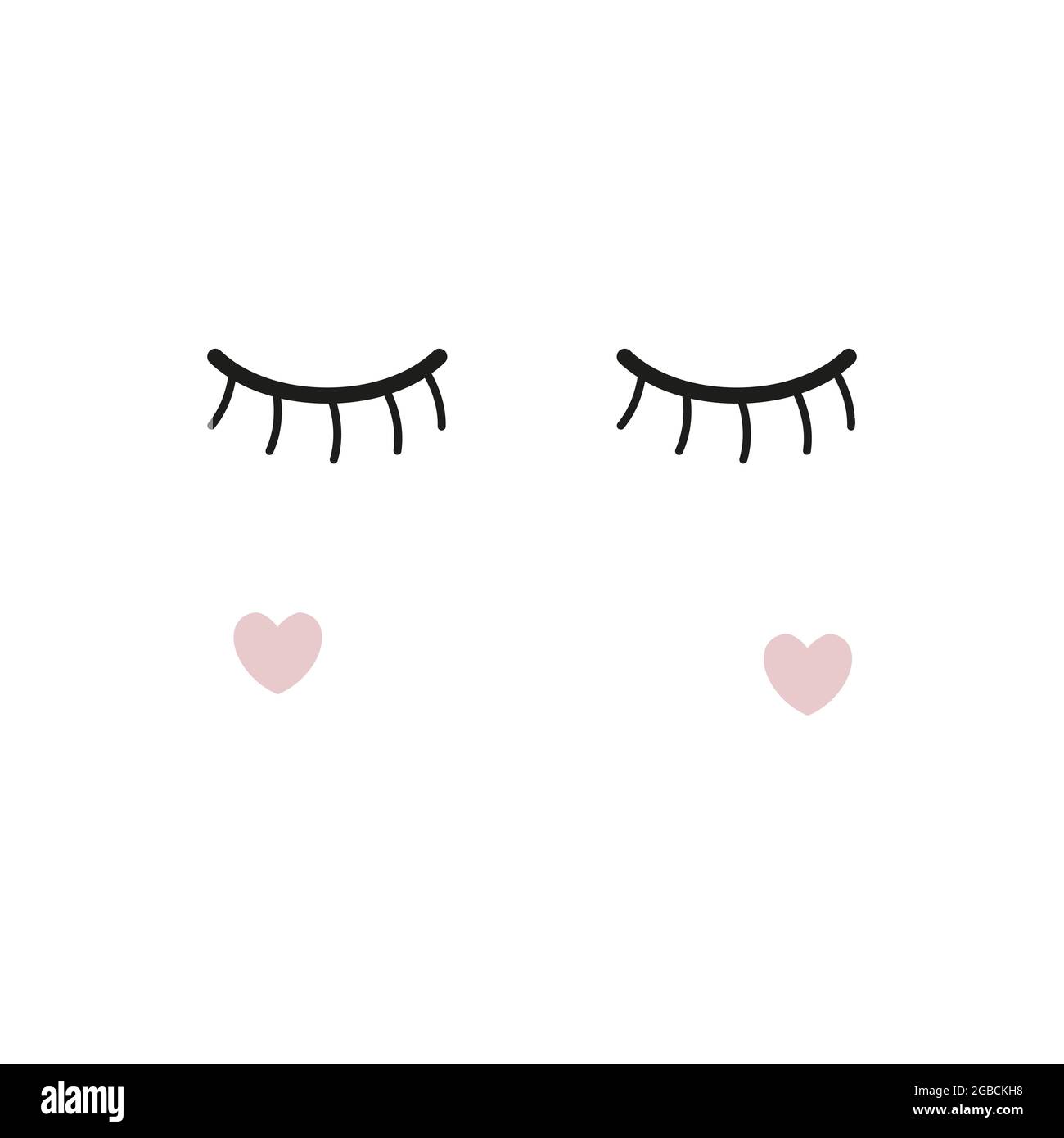 Ciglia vettoriali. Occhi chiusi. Icona vettore. Design carino Illustrazione Vettoriale