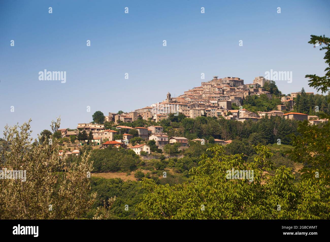 Italia, Toscana, Grosseto, la montagna Amiata. Montelaterone villaggio. Foto Stock