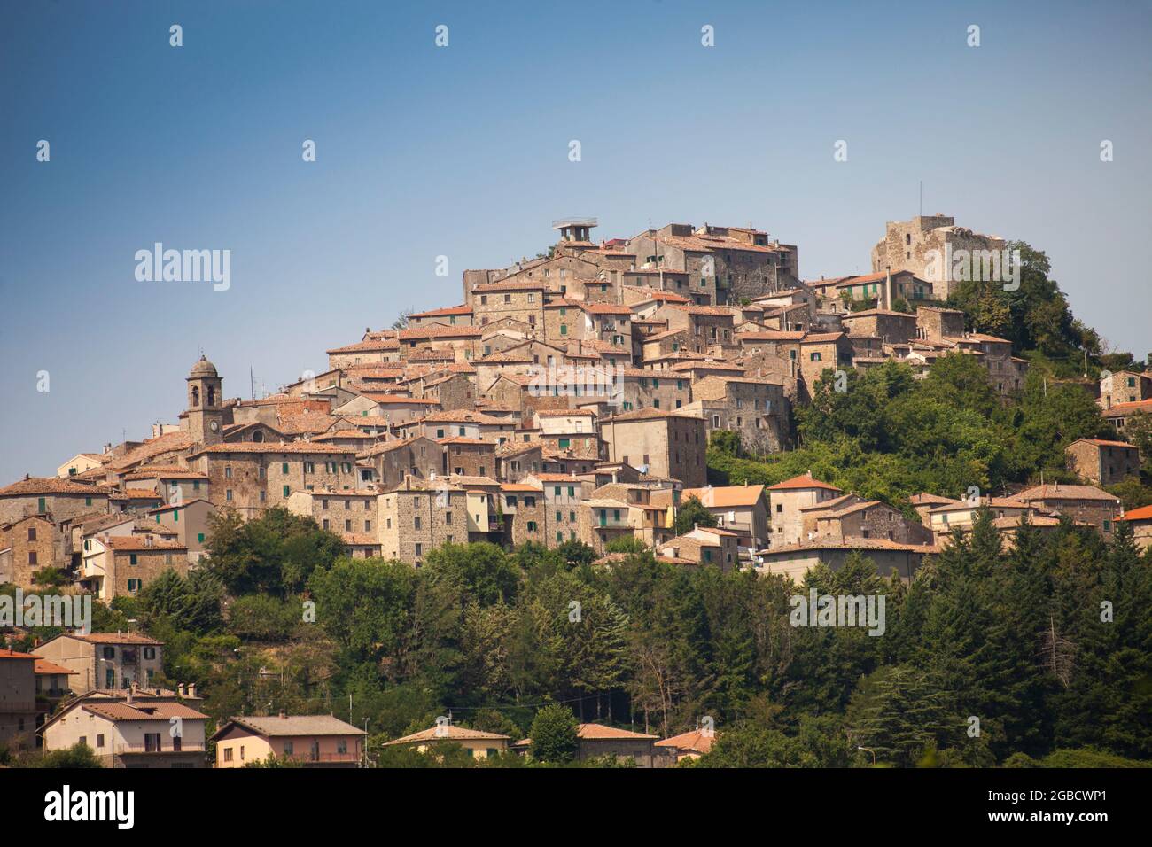 Italia, Toscana, Grosseto, la montagna Amiata. Montelaterone villaggio. Foto Stock