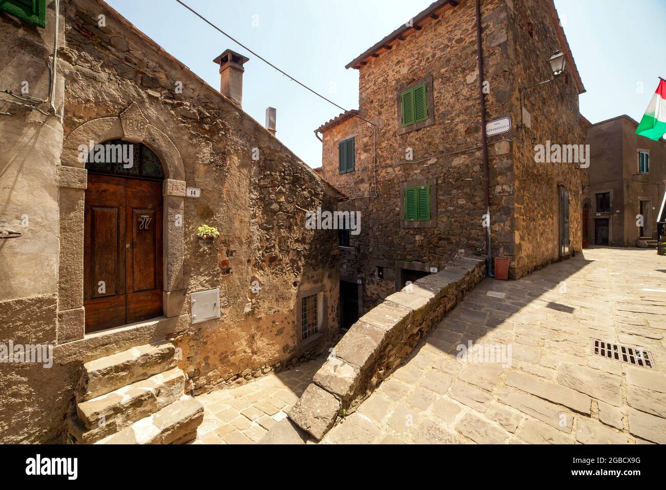 Italia, Toscana, Grosseto, la montagna Amiata. Il villaggio di Montelaterone. Foto Stock