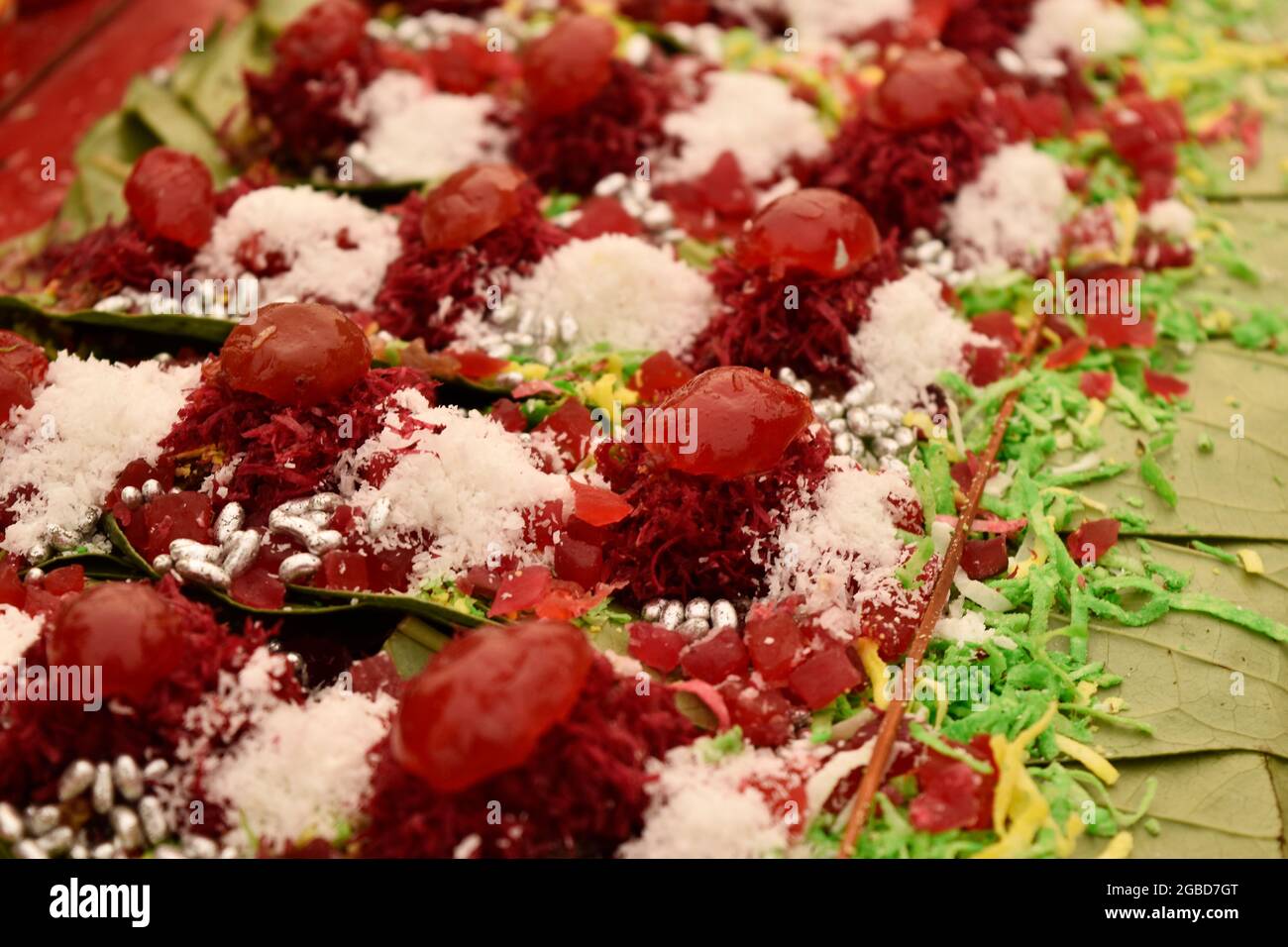 Primo piano di Meetha Paan a Stall Foto Stock
