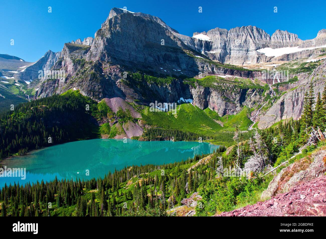 Lago Grinnell, molti ghiacciai, Glacier National Park, Montana Foto Stock