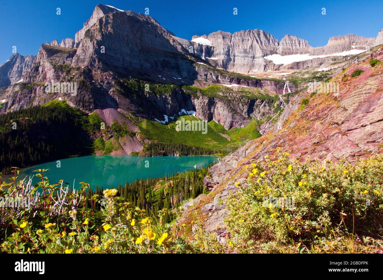 Lago Grinnell, molti ghiacciai, Glacier National Park, Montana Foto Stock