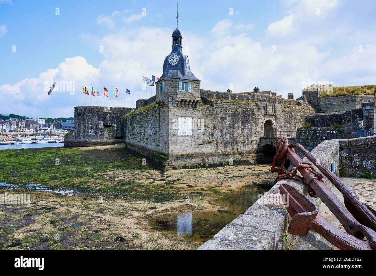 Città vecchia parte di Concarneau in Bretagna, Francia Foto Stock
