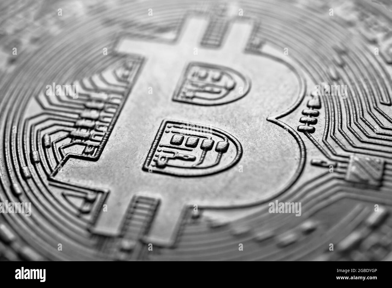 Estremo Closeup di bitcoin Foto Stock