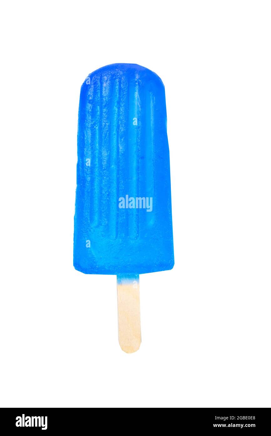 La Popsicle di mirtillo isolato su sfondo bianco con Clipping Path Foto Stock