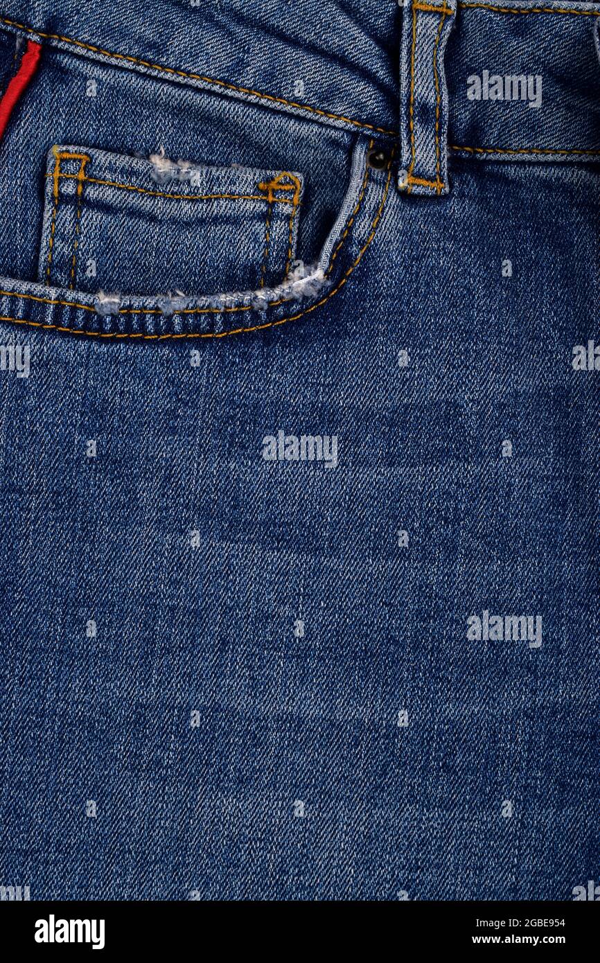 Primo piano della tasca Denim Jeans Foto Stock