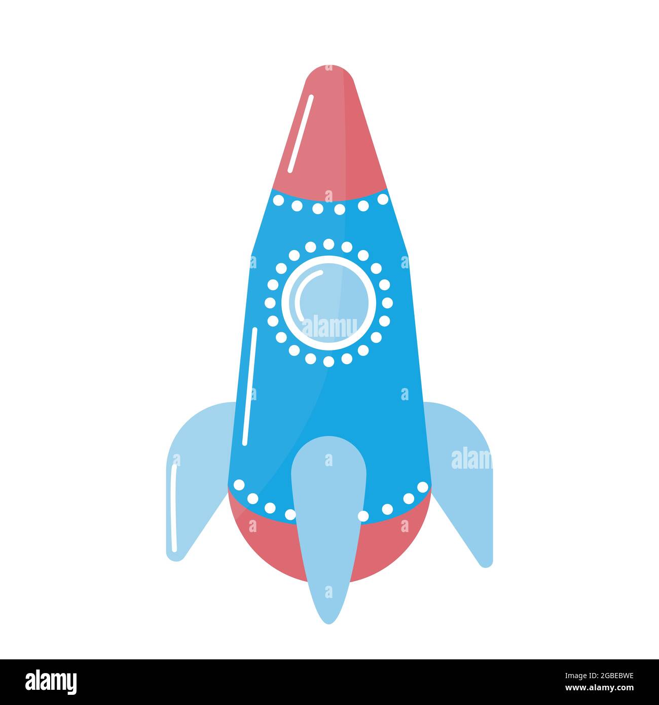 Icona del razzo spaziale nell'illustrazione vettoriale isolata in stile piatto Illustrazione Vettoriale