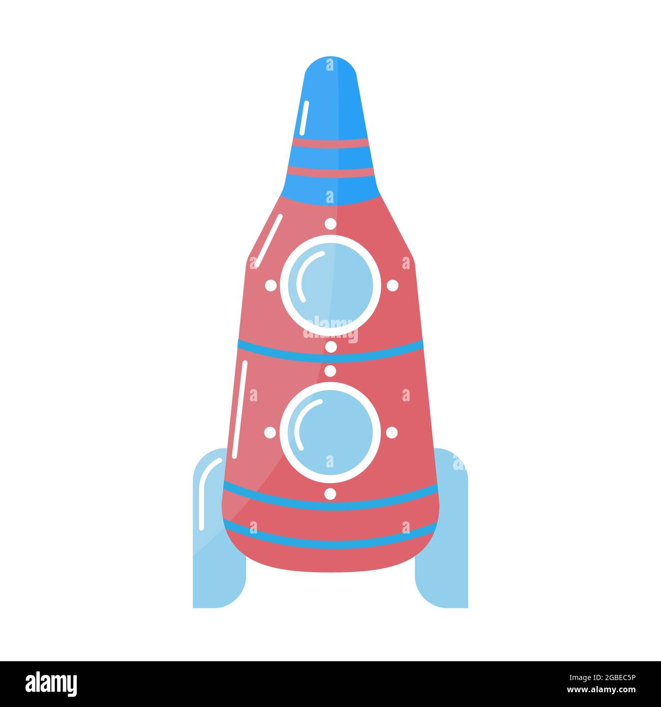 Icona del razzo spaziale nell'illustrazione vettoriale isolata in stile piatto Illustrazione Vettoriale