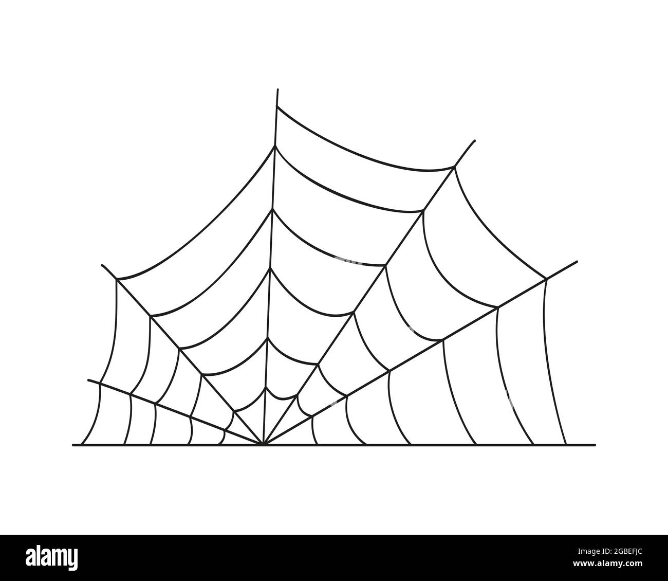 Icona del contorno Cobweb isolata su sfondo bianco. Texture web ragno grafico. Elemento per la decorazione della festa di Halloween. Illustrazione vettoriale in stile lineare. Illustrazione Vettoriale
