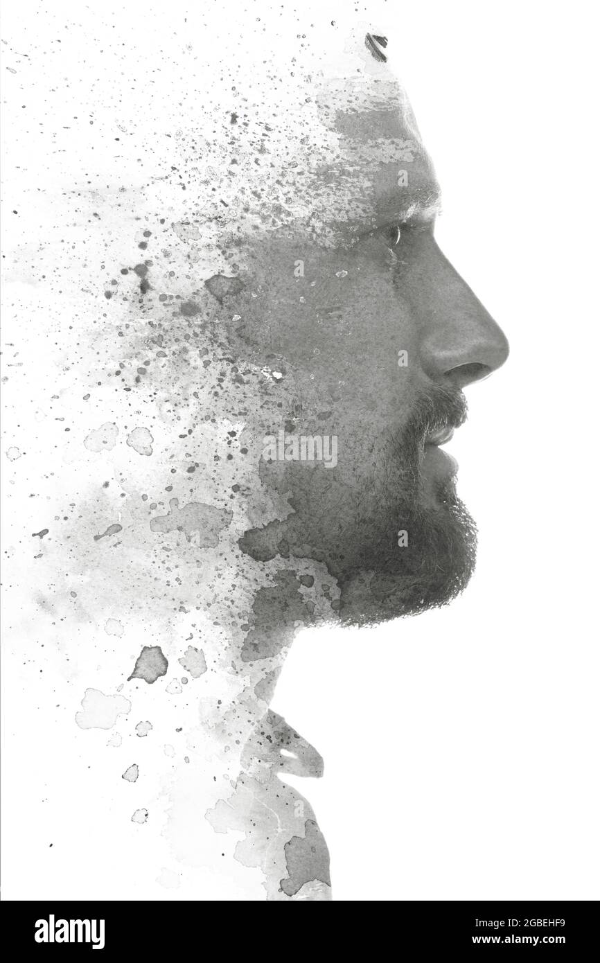 Un ritratto sabbioso di un uomo bianco Foto Stock