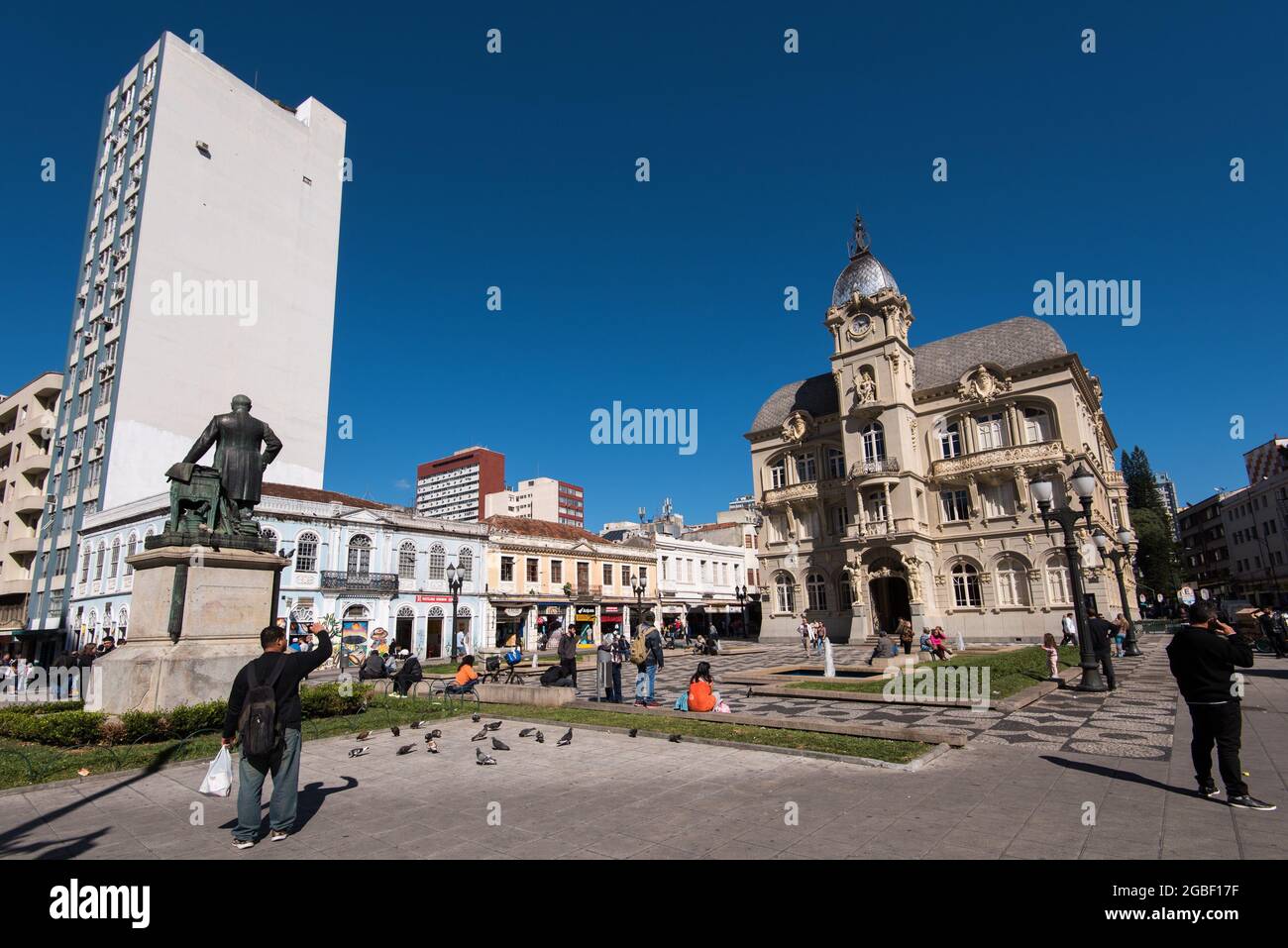 Curitiba, Brasile - 21 luglio 2017: Ex Municipio, ora Liberty Hall, situato nel centro della città. Foto Stock