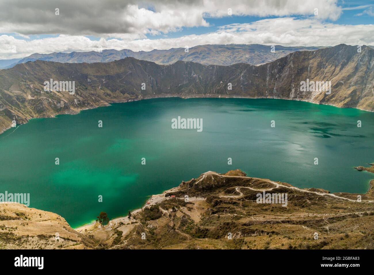 Cratere lago Laguna Quilotoa, Ecuador Foto Stock