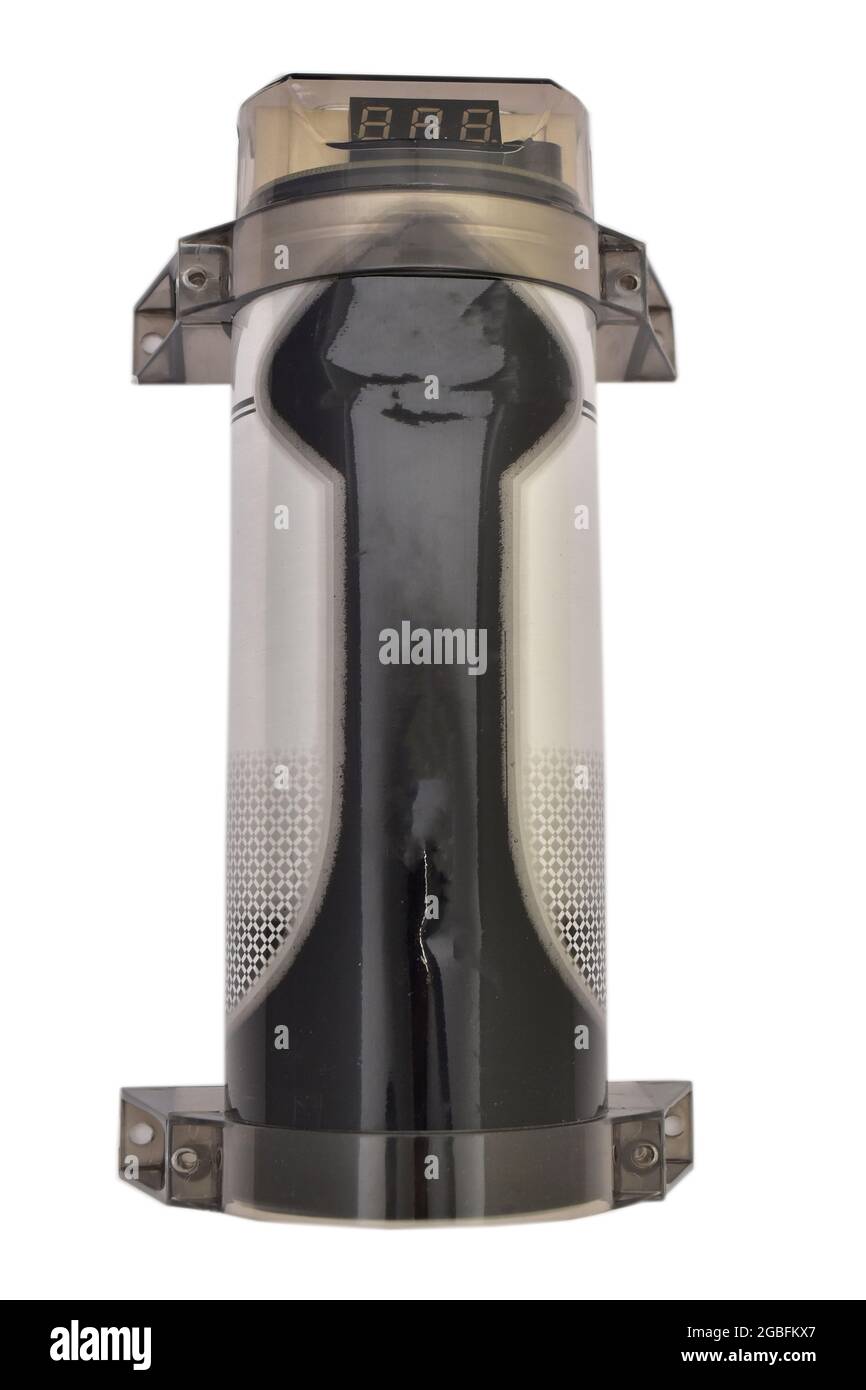 Condensatore per auto isolato su sfondo bianco con percorso di ritaglio Foto Stock