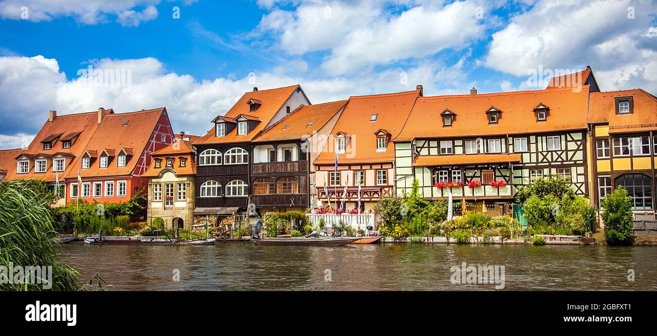 Bamberga in alta Franconia Baviera sulle rive del Regnitz Foto Stock