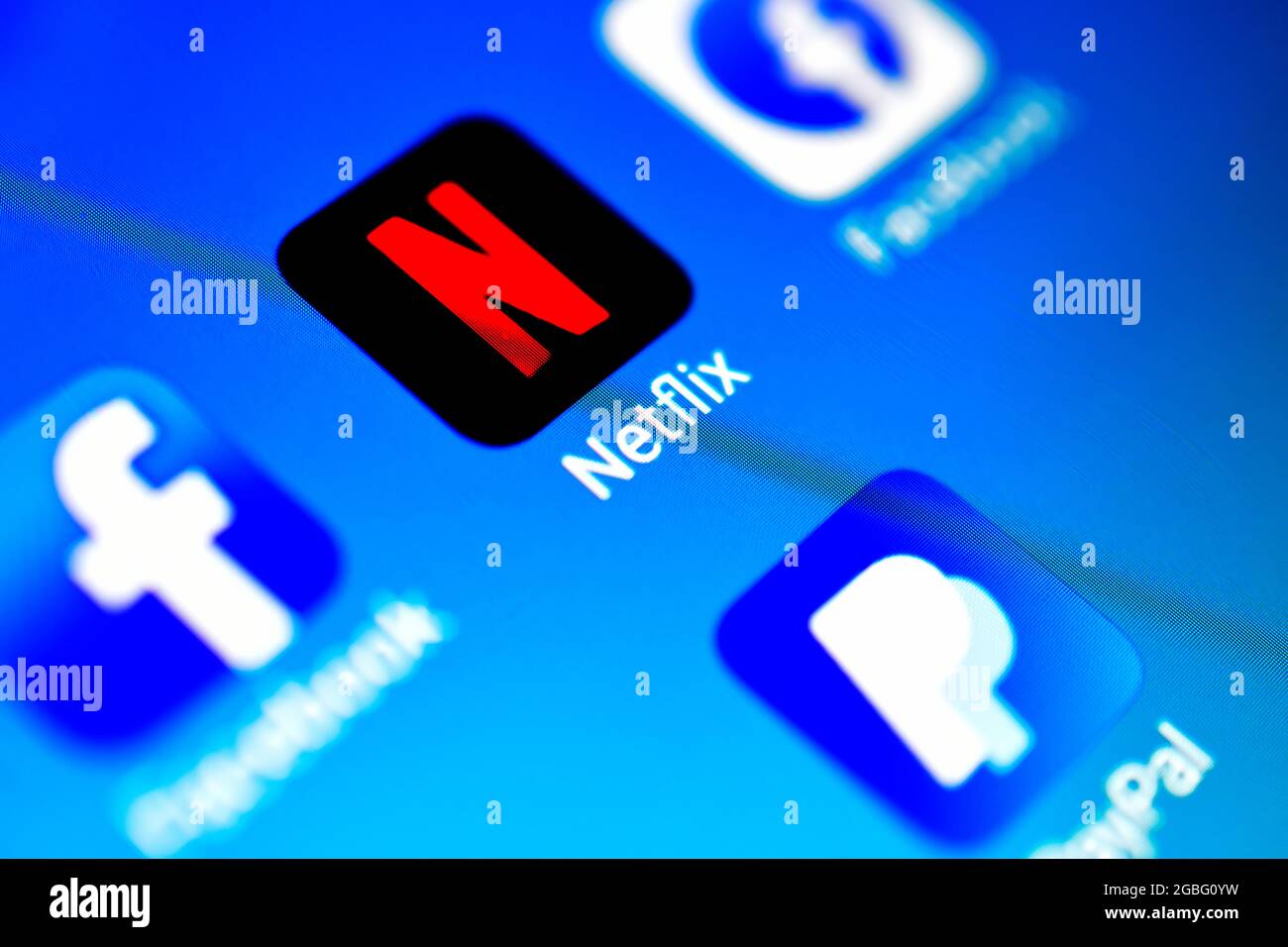 DELHI, INDIA - 2 dicembre 2018: Icona di Netflix sullo smartphone, applicazione di streaming di film Netflix Foto Stock
