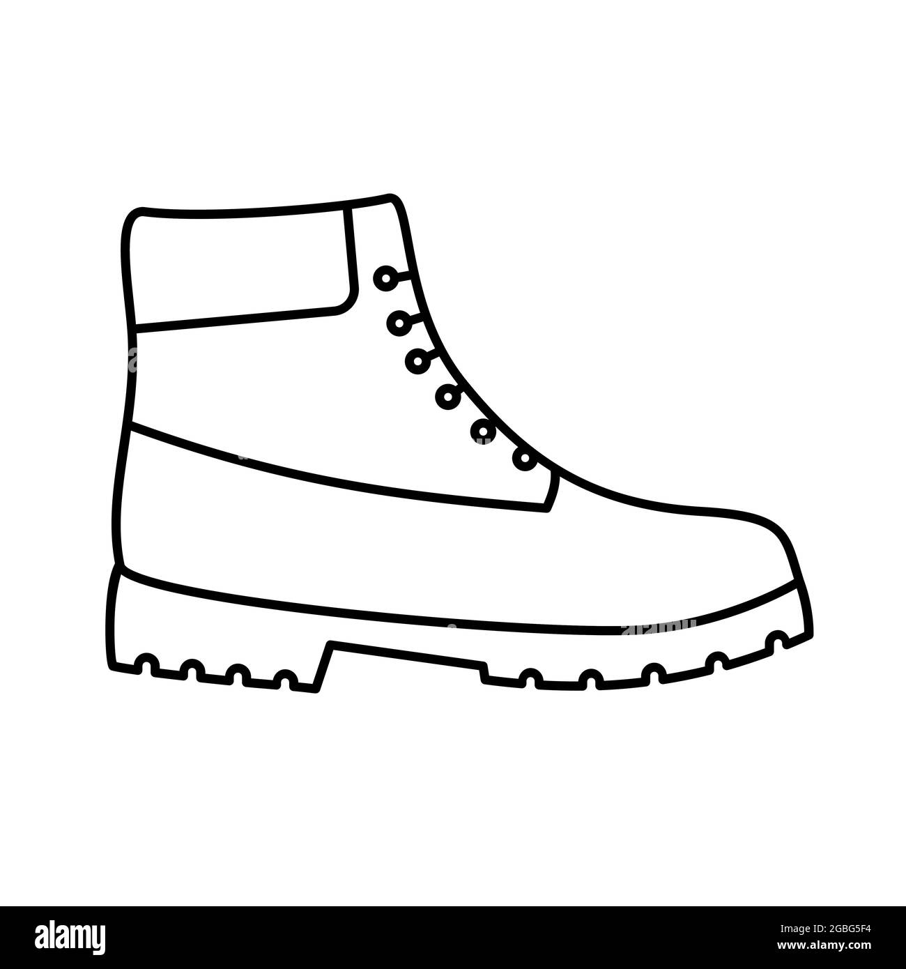Scarpe protettive per lavoratori edili. Icona linea scarpe di sicurezza. Calzature per lavoratori industriali. Dispositivi di protezione individuale. Illustrazione vettoriale. Illustrazione Vettoriale