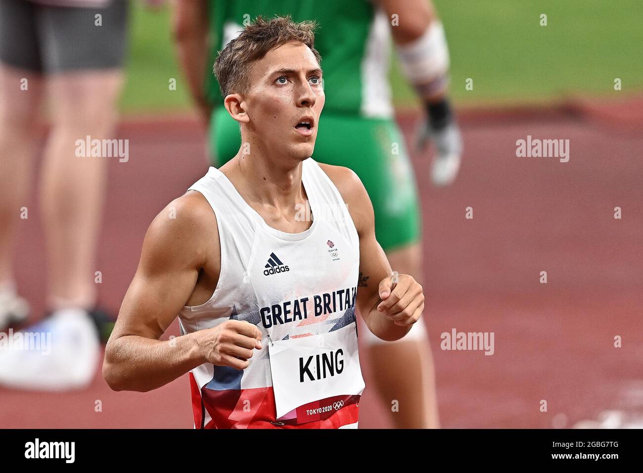 Tokyo, Giappone. 3 agosto 2021. Atletica. Stadio Olimpico. 10-1 Kasumigaokamachi. Shinjuku-ku. Tokyo. David King (GBR) nel 4 ° calore degli ostacoli 110m. Credit Garry Bowden/Sport in Pictures/Alamy Live News Credit: Sport in Pictures/Alamy Live News Foto Stock