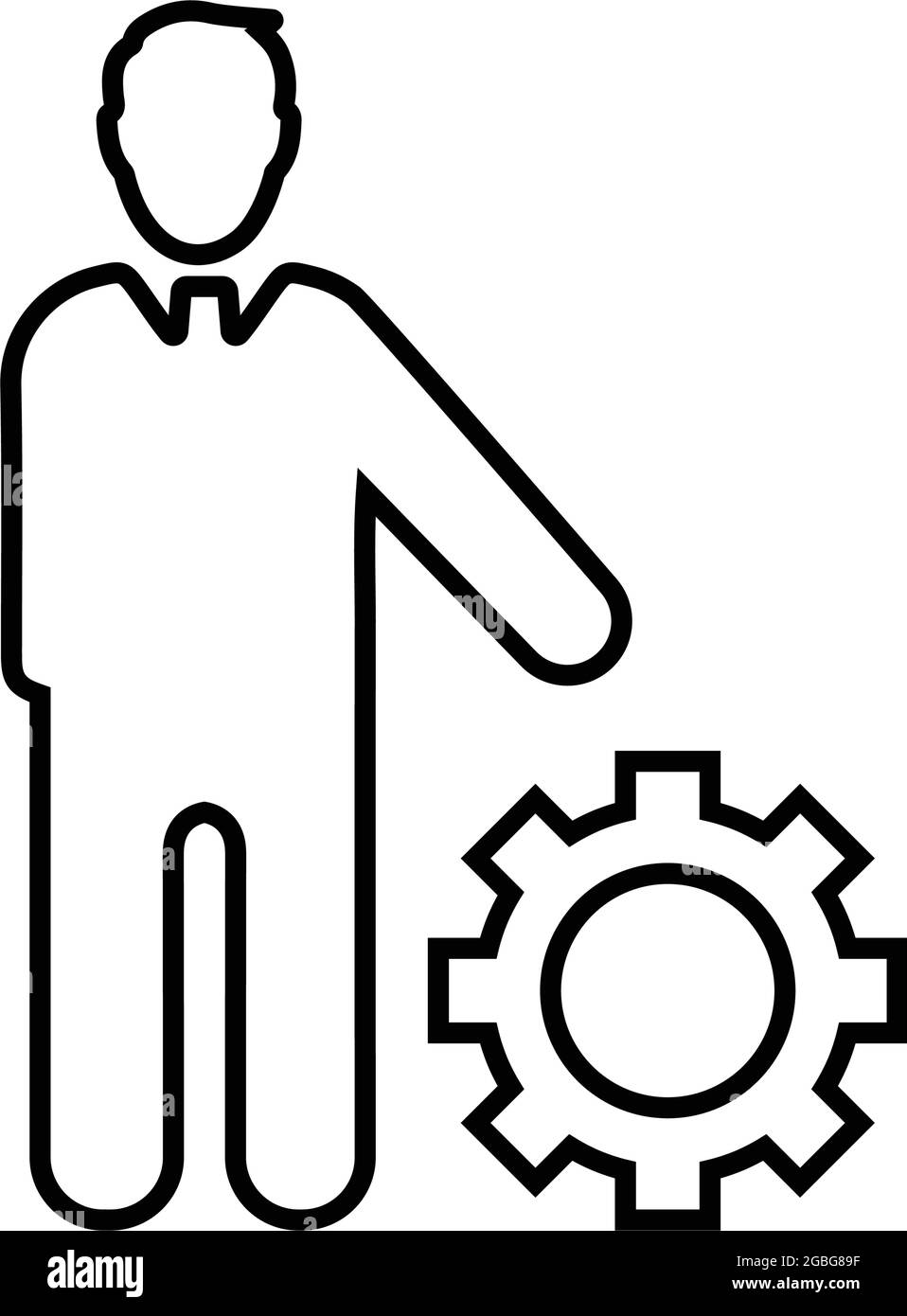 Ingranaggio, icona di gestione - file EPS vettoriale. Ideale per supporti di stampa, Web, immagini di magazzino, uso commerciale o qualsiasi tipo di progetto di progettazione. Illustrazione Vettoriale