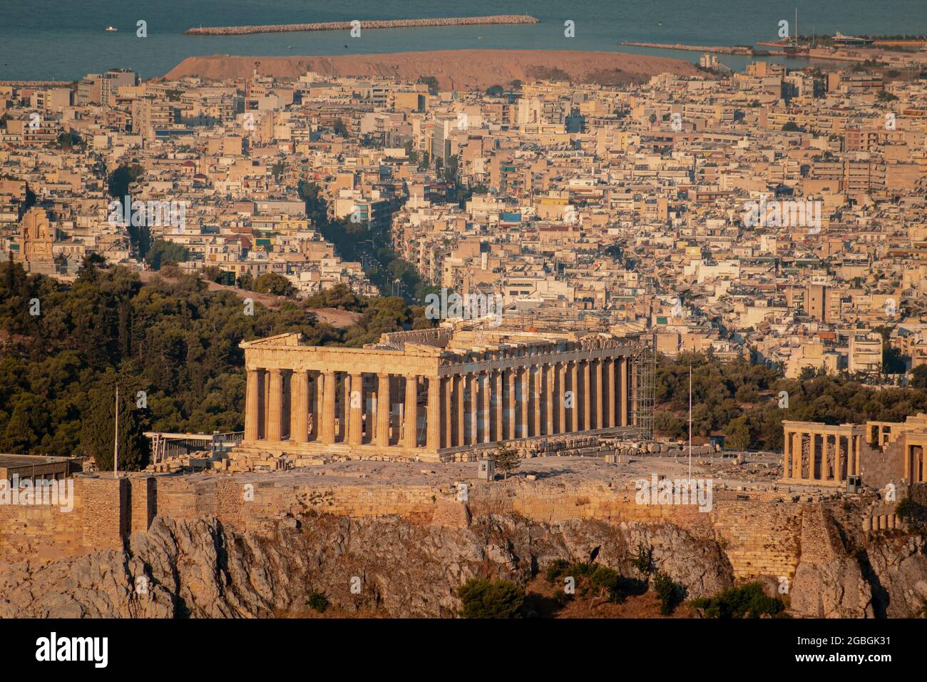 Partenone Atene, Grecia. Acropoli Foto Stock