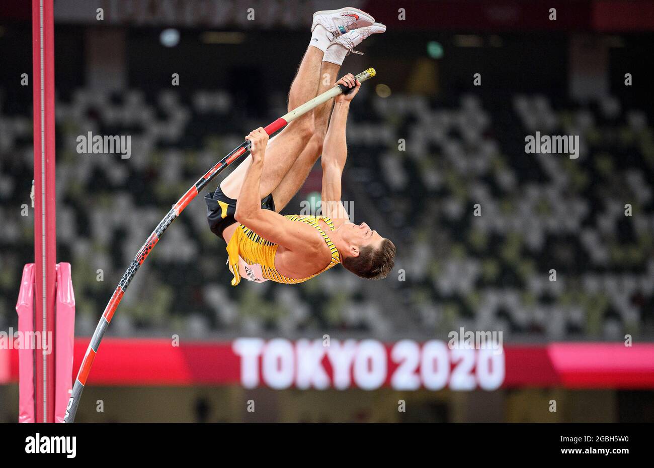 Oleg ZERNIKEL (GER), Action Athletics pole Vault of Men, MenÕs pole Vault, il 3 agosto 2021 Giochi Olimpici estivi 2020, dal 23 luglio. - 08.08.2021 a Tokyo/Giappone. Foto Stock