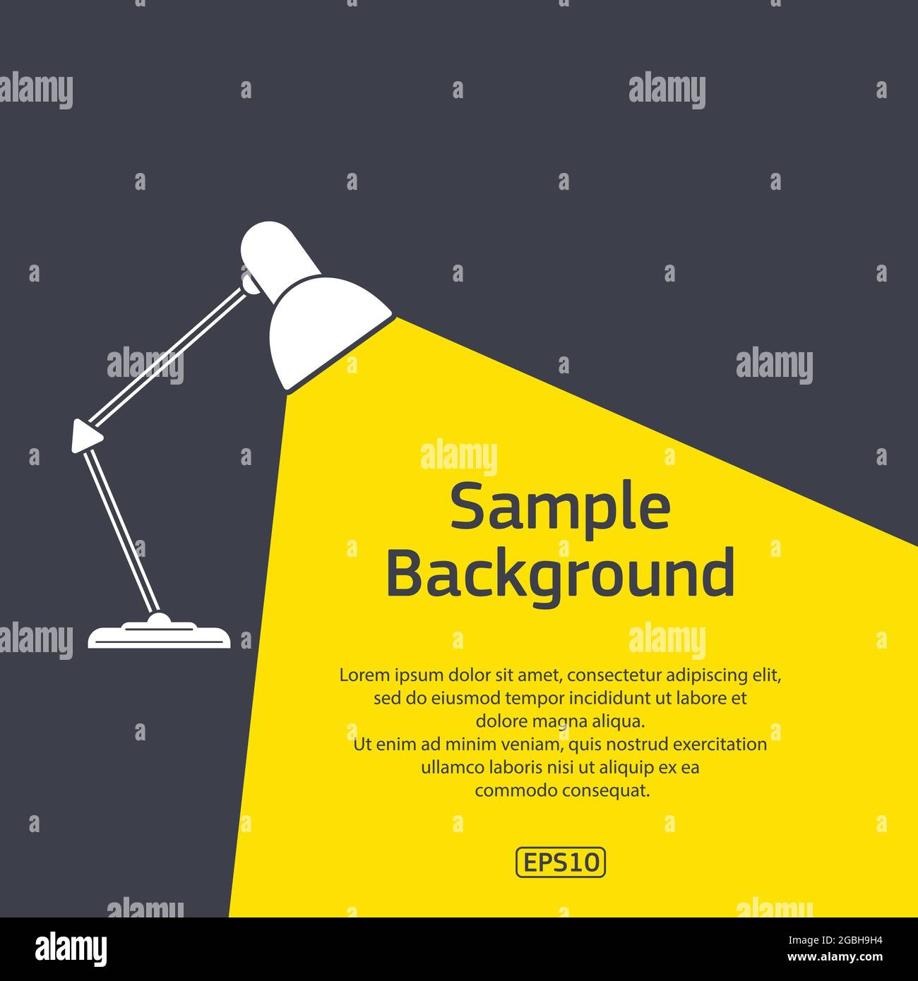 Luce da tavolo con testo campione Illustrazione Vettoriale