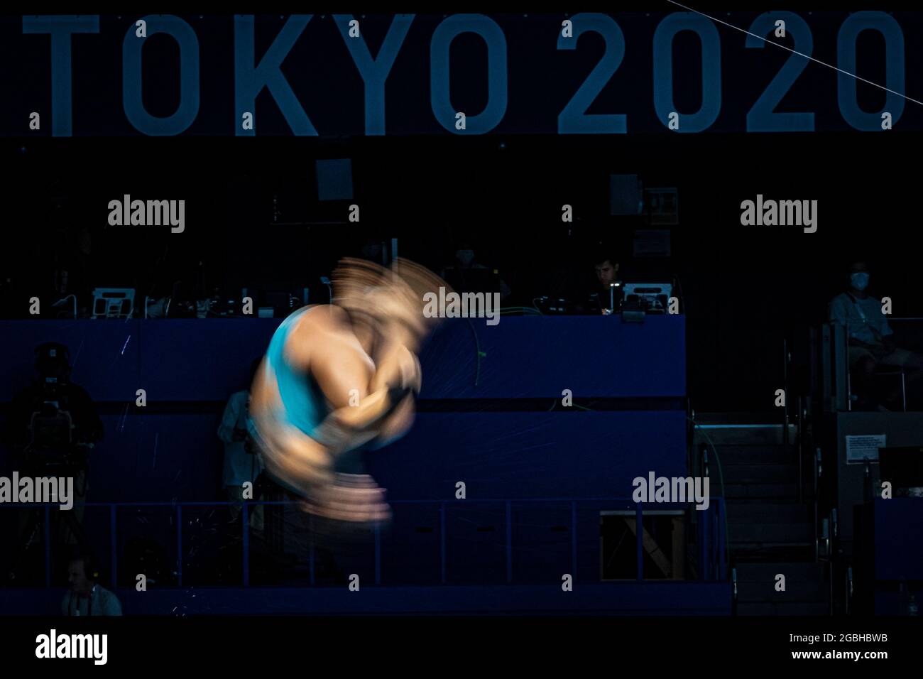 Tokyo, Giappone. 4 agosto 2021. Giochi Olimpici: Immersione W10m preliminare al Tokyo Aquatics Center. © ABEL F. ROS / Alamy Live News Foto Stock