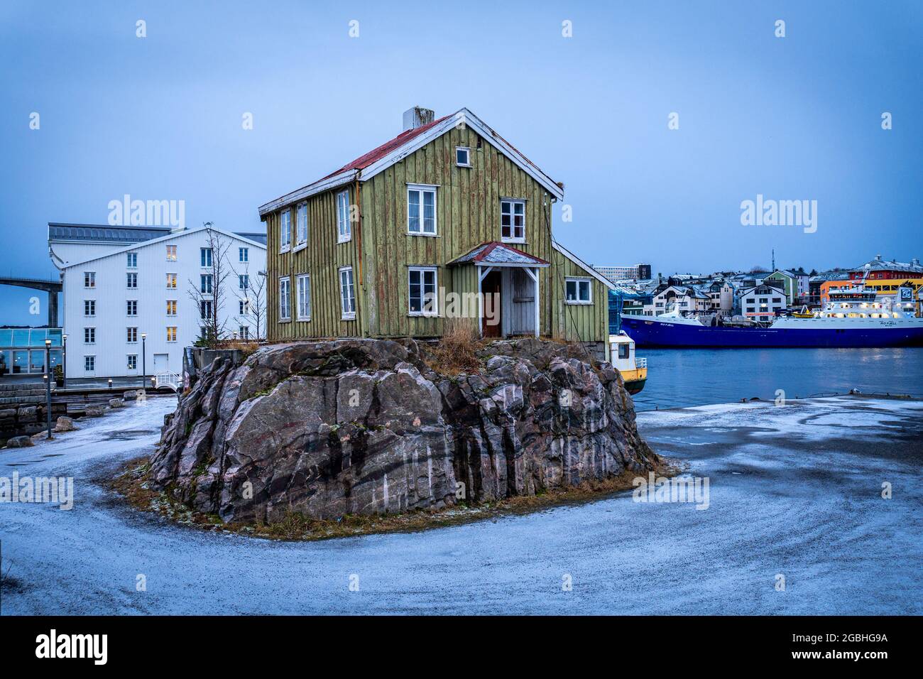 Bella vista di un paesaggio urbano in Kristiansund Norvegia Foto Stock