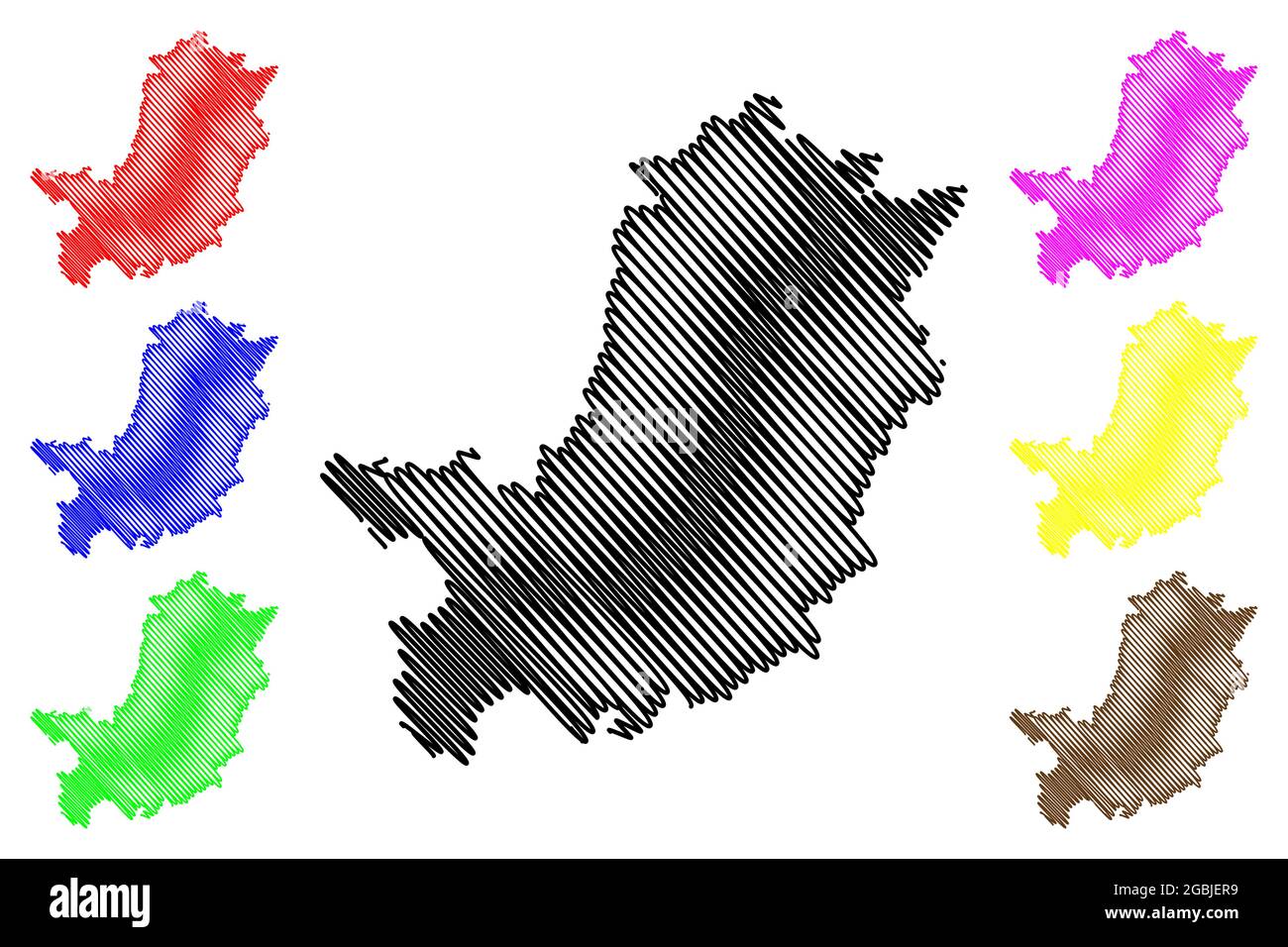 Città Metropolitana di Firenze (Italia, Repubblica Italiana, Toscana o Toscana) mappa illustrazione vettoriale, schizzo della mappa Provincia di Firenze Illustrazione Vettoriale