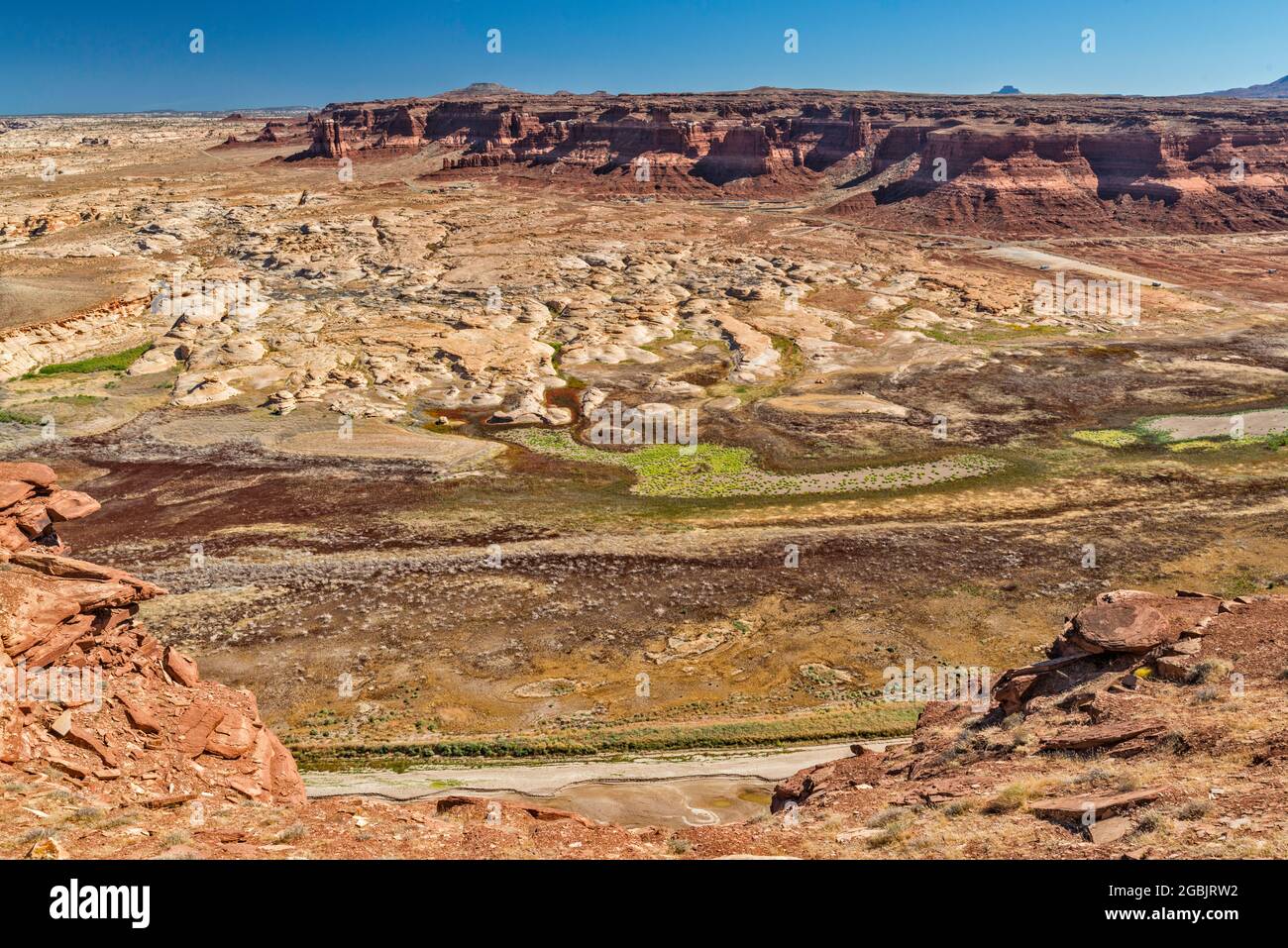 Colorado River, Hite Crossing, ex area del lago Powell, Glen Canyon National Recreation Area, Utah, USA Foto Stock