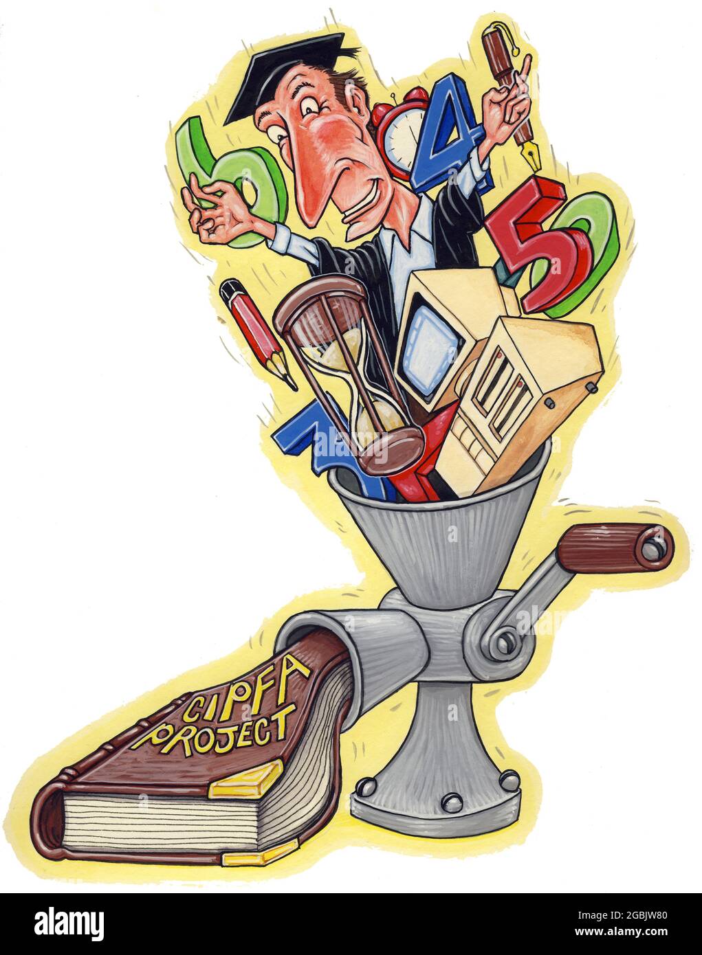 Illustrazione dell'arte di concetto che rappresenta le abilità necessarie per ottenere il CIPFA /Istituto Chartered di finanza pubblica e accreditamento di contabilità /lavoro Foto Stock