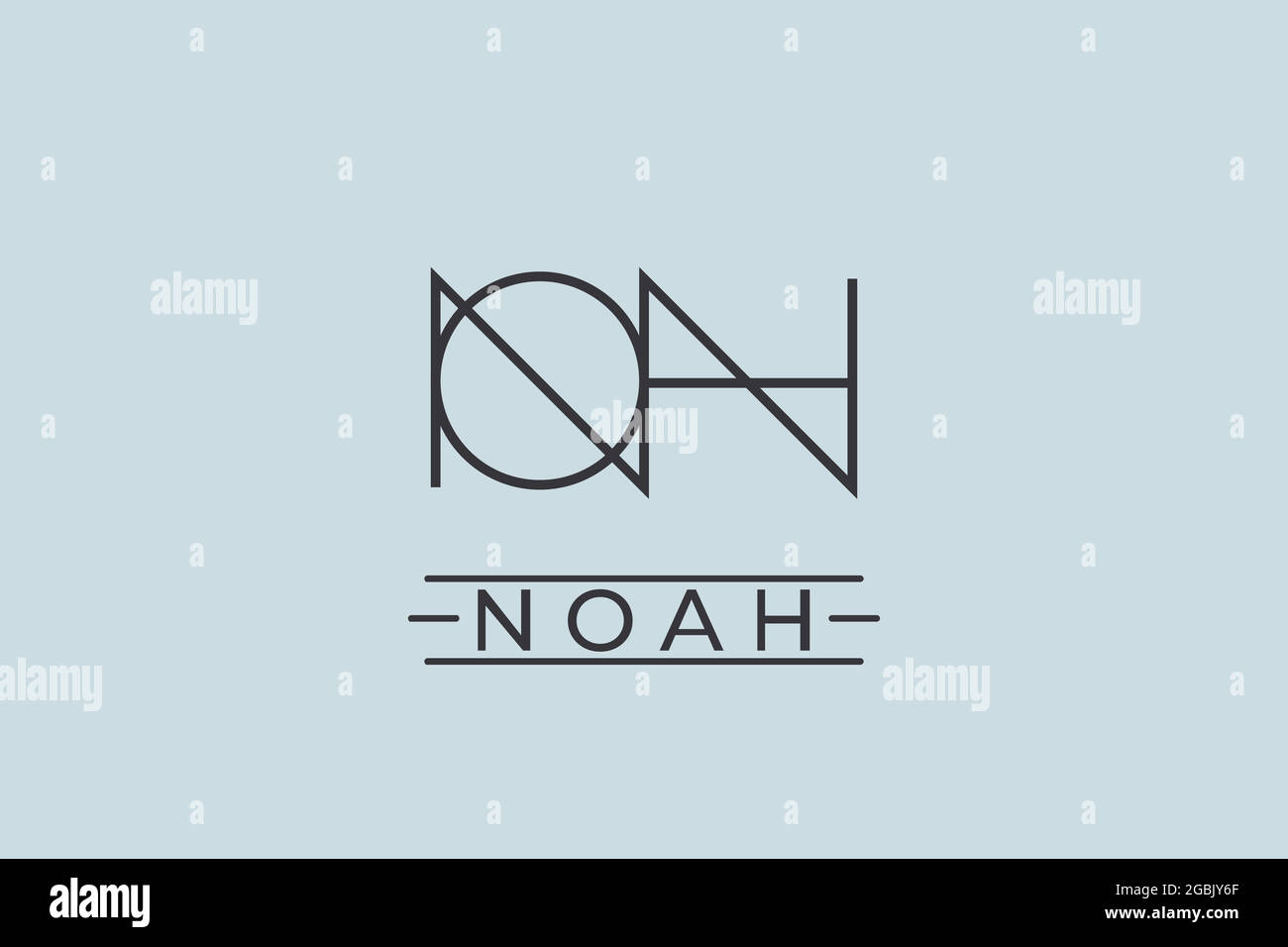 nome del logo noah. design del logo utilizzabile per il logo privato, icona web del biglietto da visita, icona dei social media Illustrazione Vettoriale