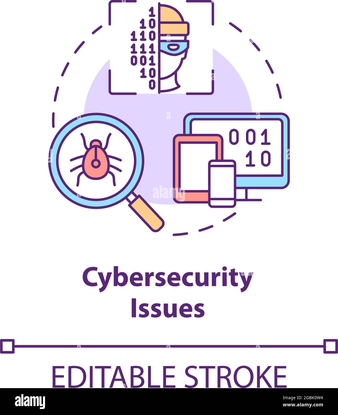 Icona del concetto di sicurezza informatica Illustrazione Vettoriale