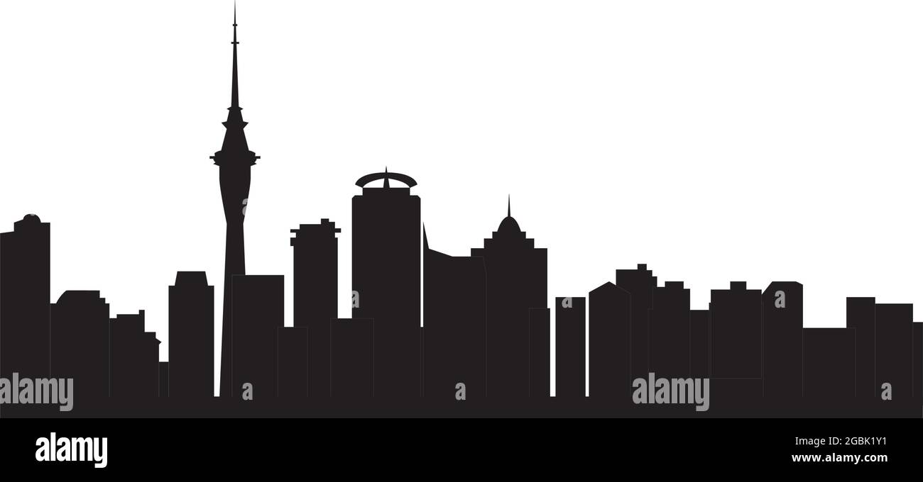 Aukland skyline nuovo sealand Illustrazione Vettoriale