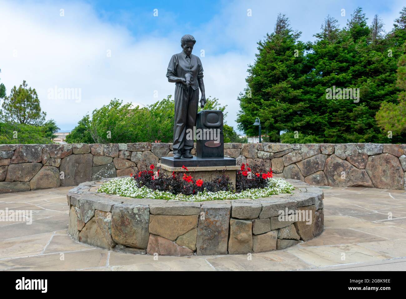 Statua di Philo Taylor Farnsworth al Letterman Digital Arts Center. Philo Taylor Farnsworth è un inventore americano e pioniere della televisione. - San fra Foto Stock