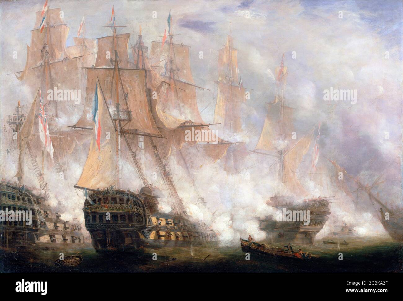 La battaglia di Trafalgar di John Christian Schetky (1778-1874), olio su tela, c.. 1841 Foto Stock