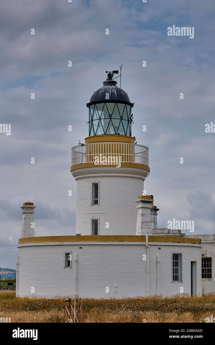 Faro a Chanonry Point, la Black Isle, Scozia Foto Stock