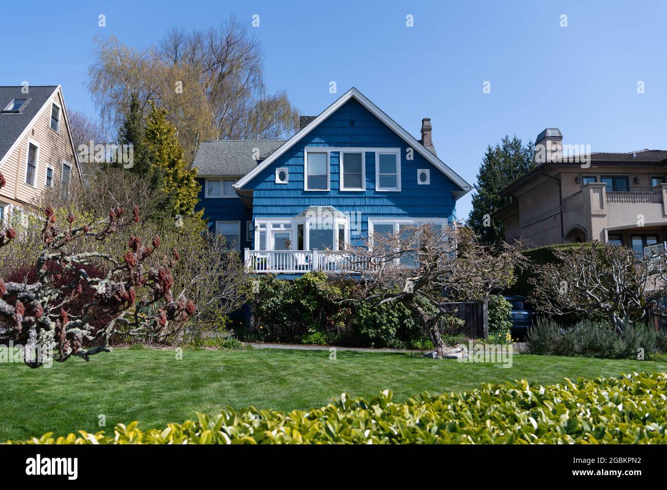 bella casa di famiglia cottage americano, alloggio sicuro Foto Stock